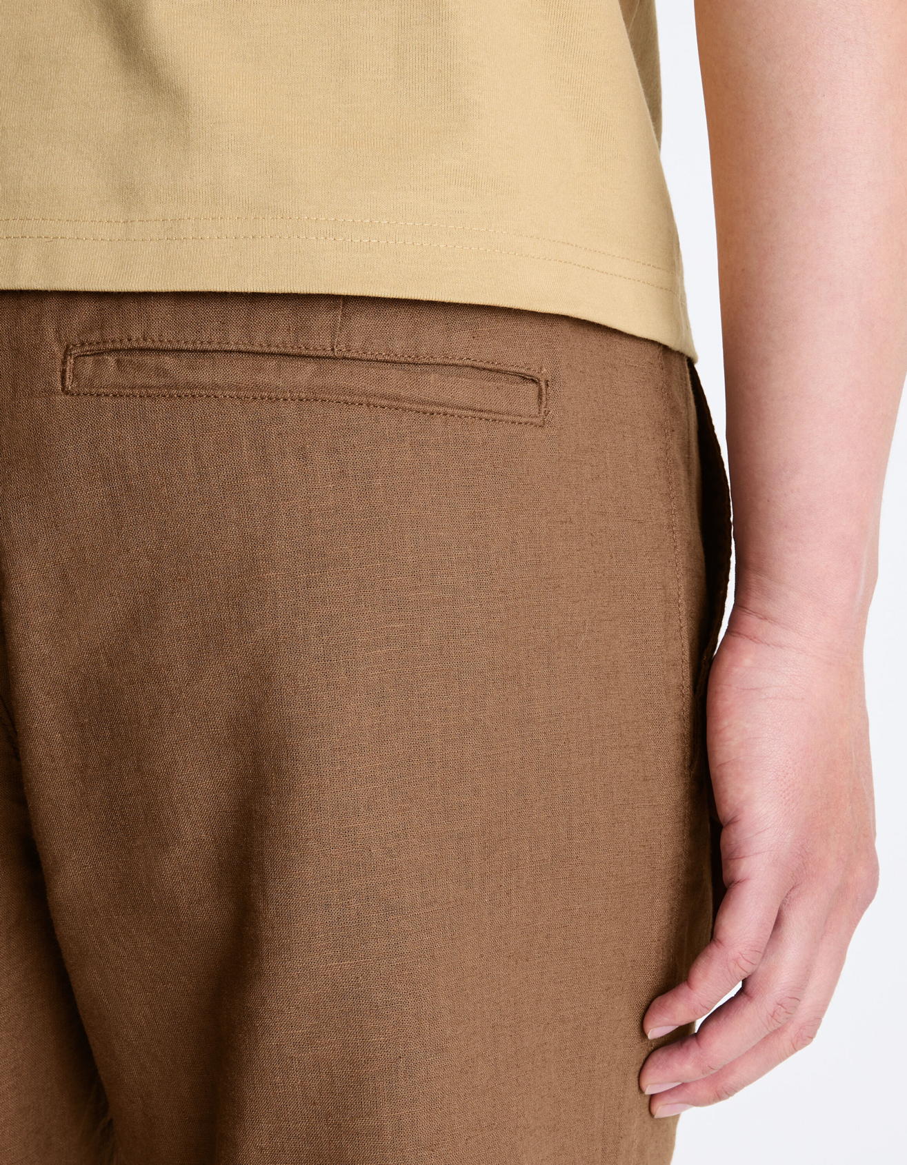 Linen Blend Shorts_DOLINCOBM_CHOCOLAT_05