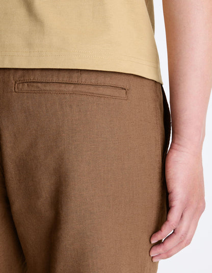 Linen Blend Shorts_DOLINCOBM_CHOCOLAT_05