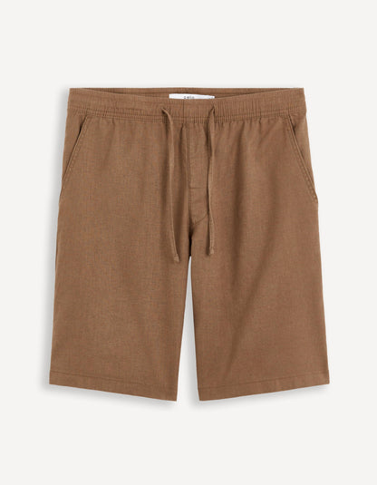 Linen Blend Shorts_DOLINCOBM_CHOCOLAT_06