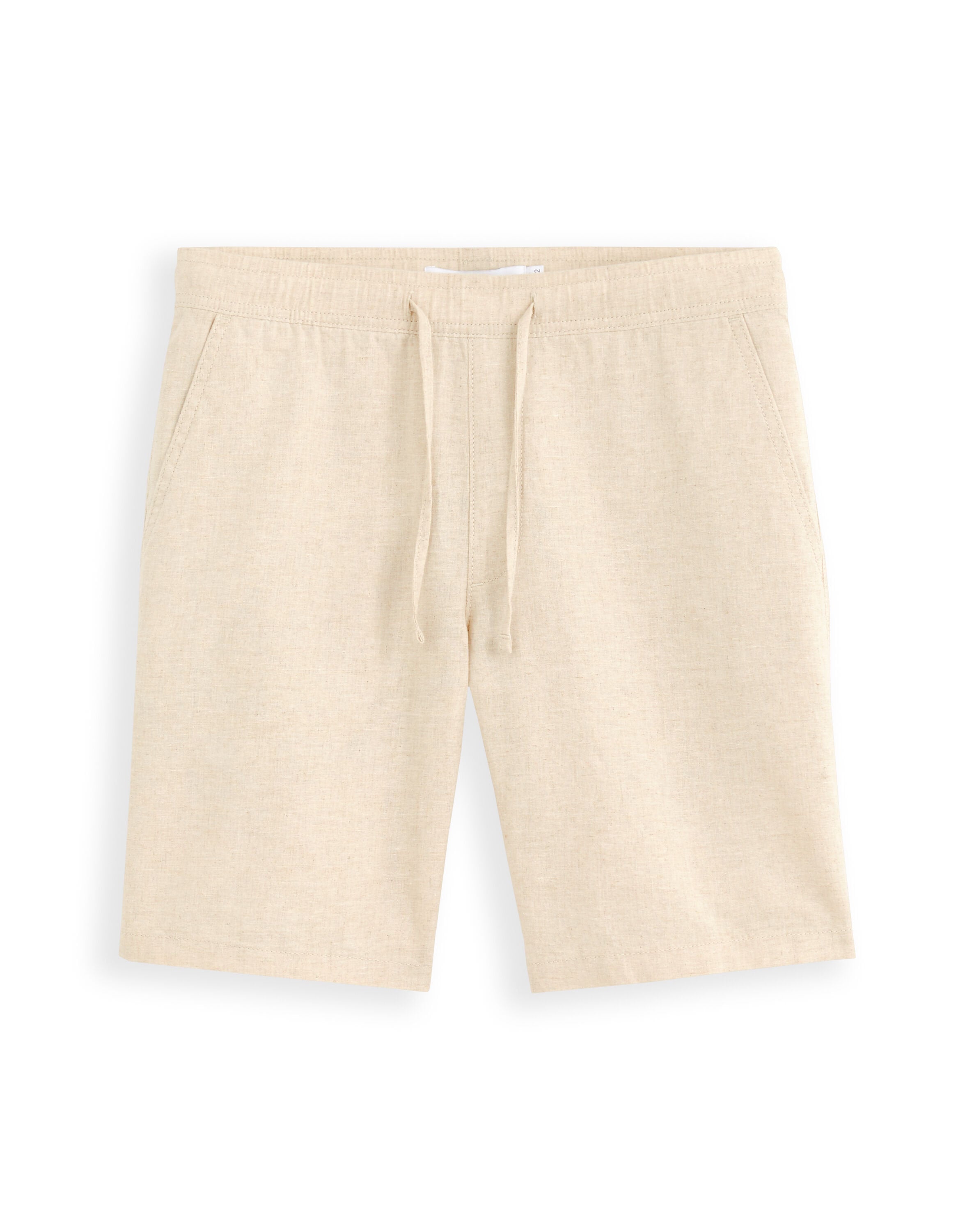 Linen And Cotton Bermuda Shorts - Beige_01