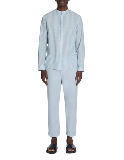 Celio_Light Blue Straight Linen and Cotton Trousers_DOLINCO_BLUE_01