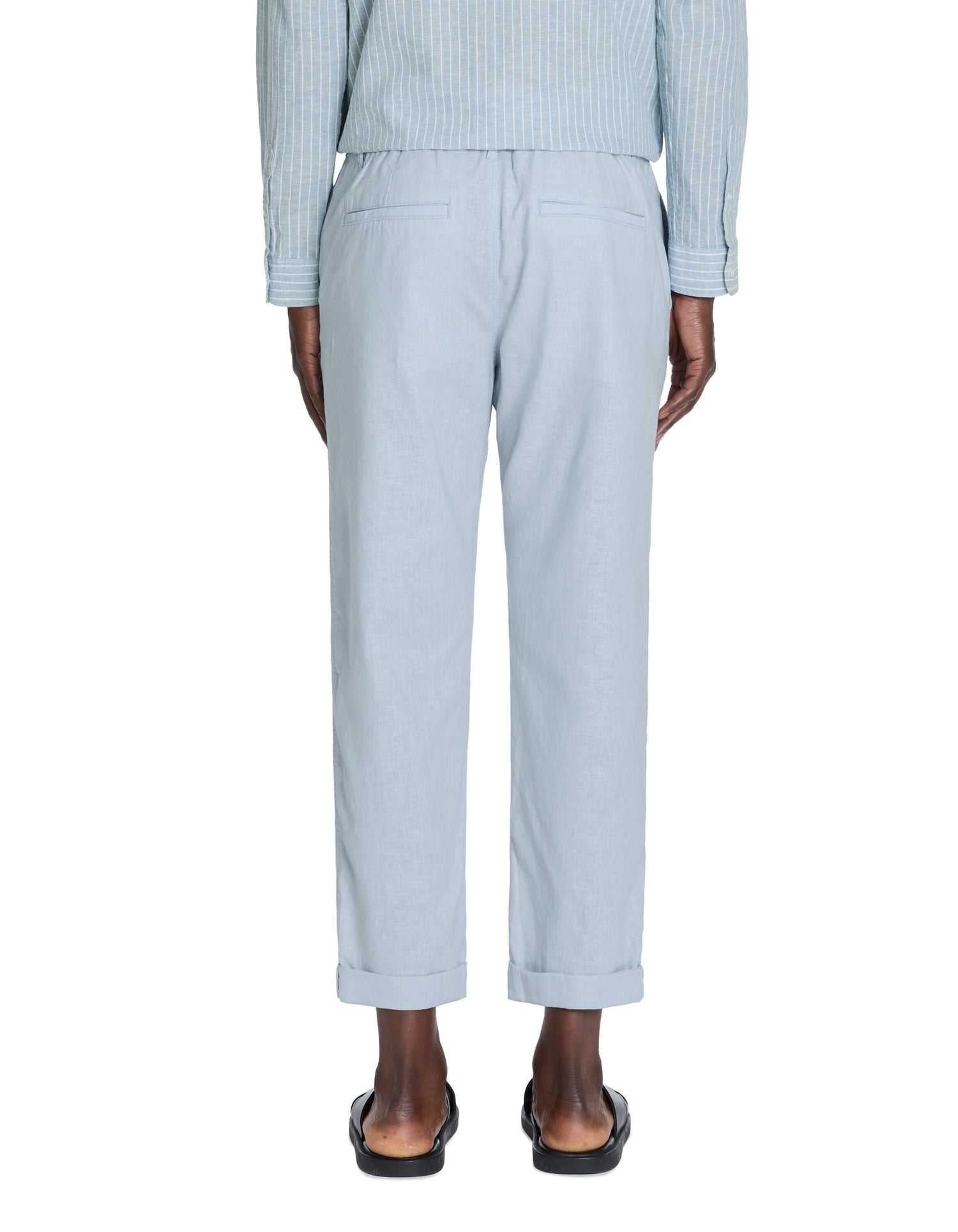 Celio_Light Blue Straight Linen and Cotton Trousers_DOLINCO_BLUE_03