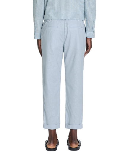 Celio_Light Blue Straight Linen and Cotton Trousers_DOLINCO_BLUE_03