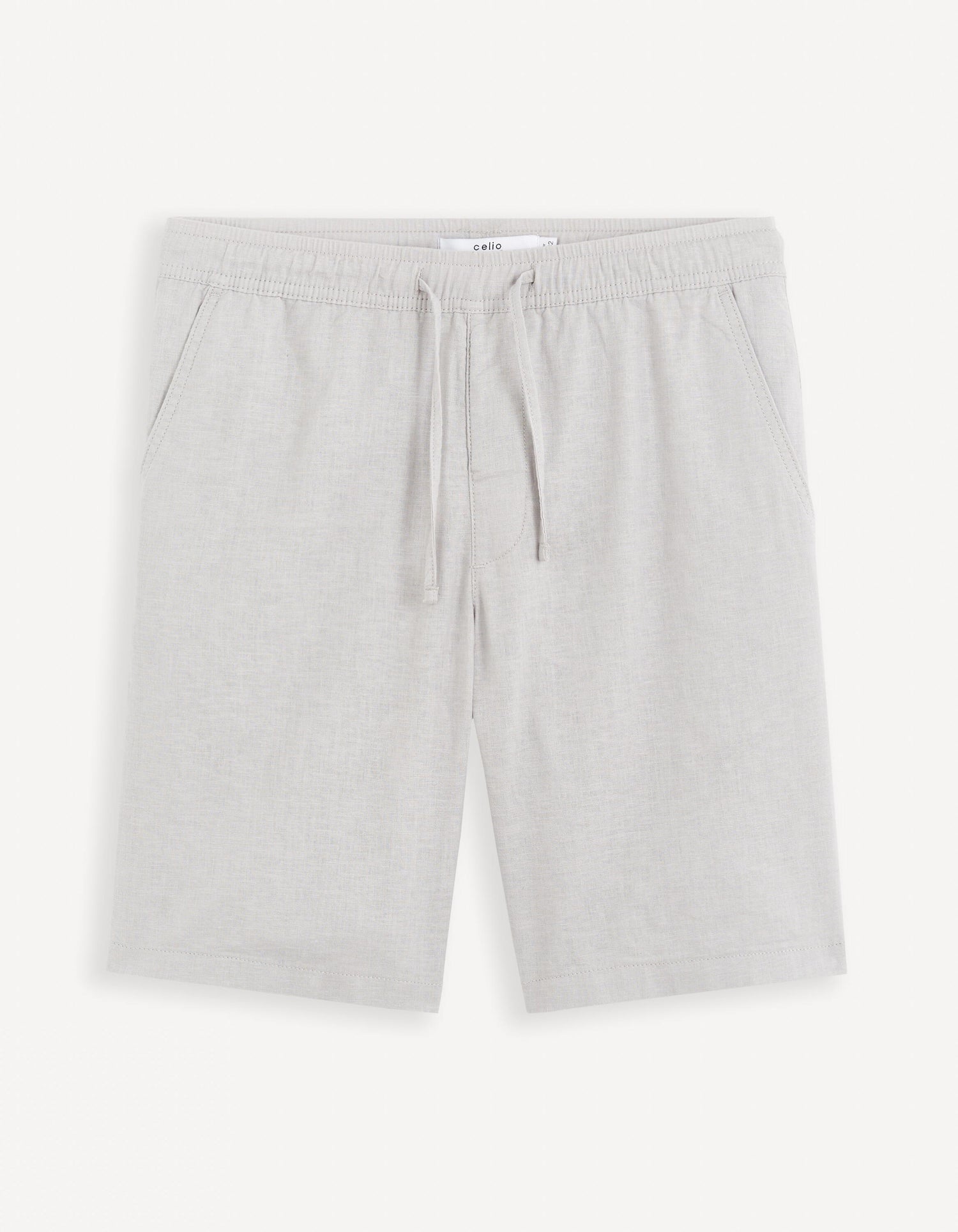 Linen Blend Shorts_DOLINCO_GREY_02