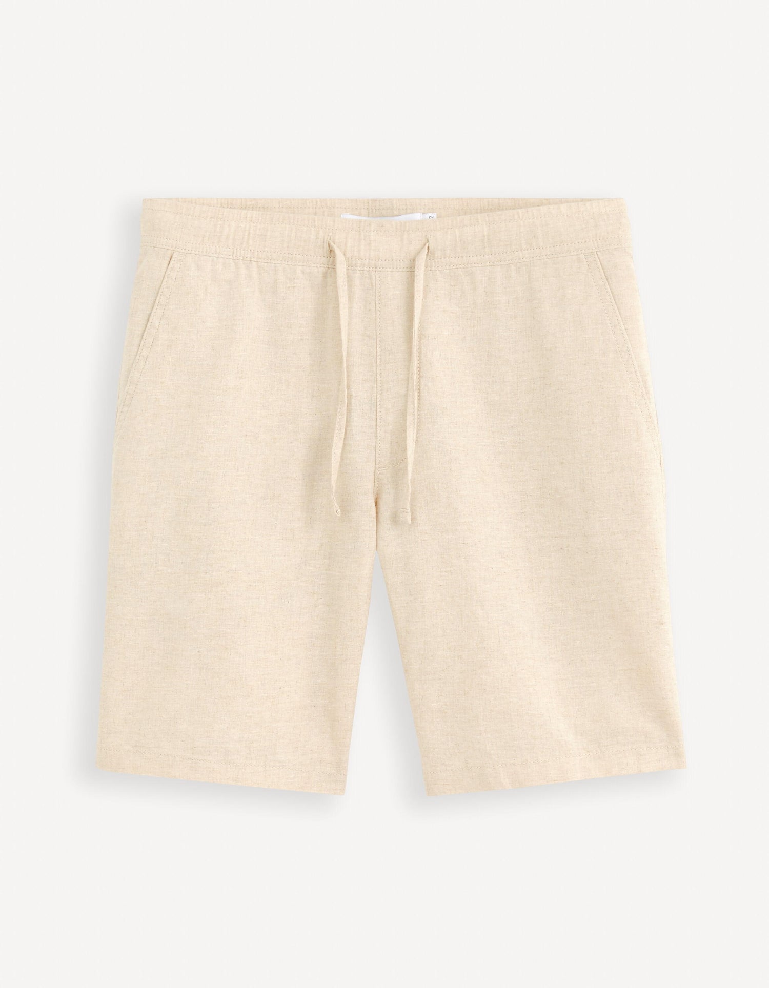 Linen Blend Shorts_DOLINCO_NATUREL_02