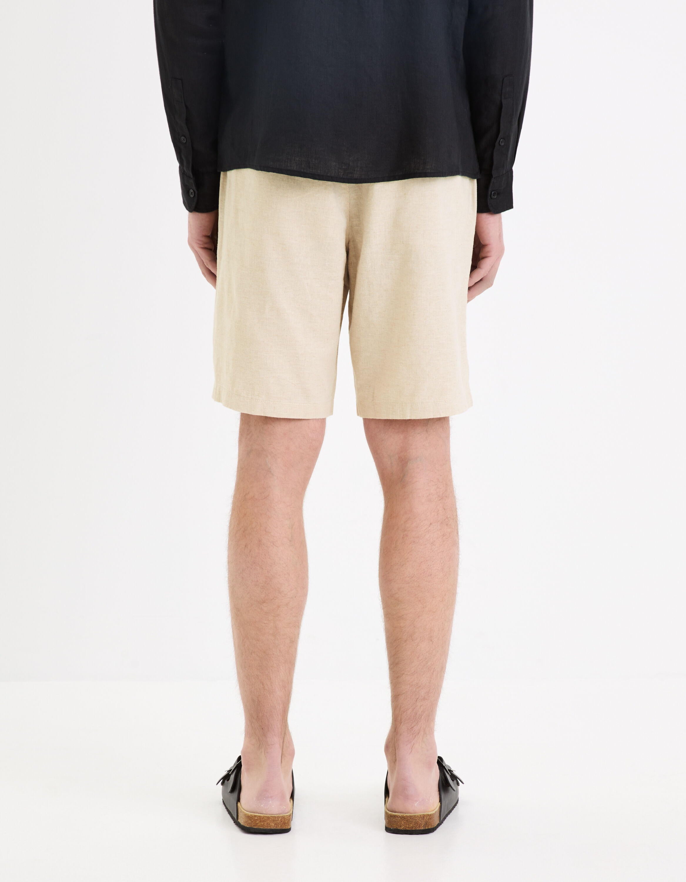 Linen Blend Shorts_DOLINCO_NATUREL_04