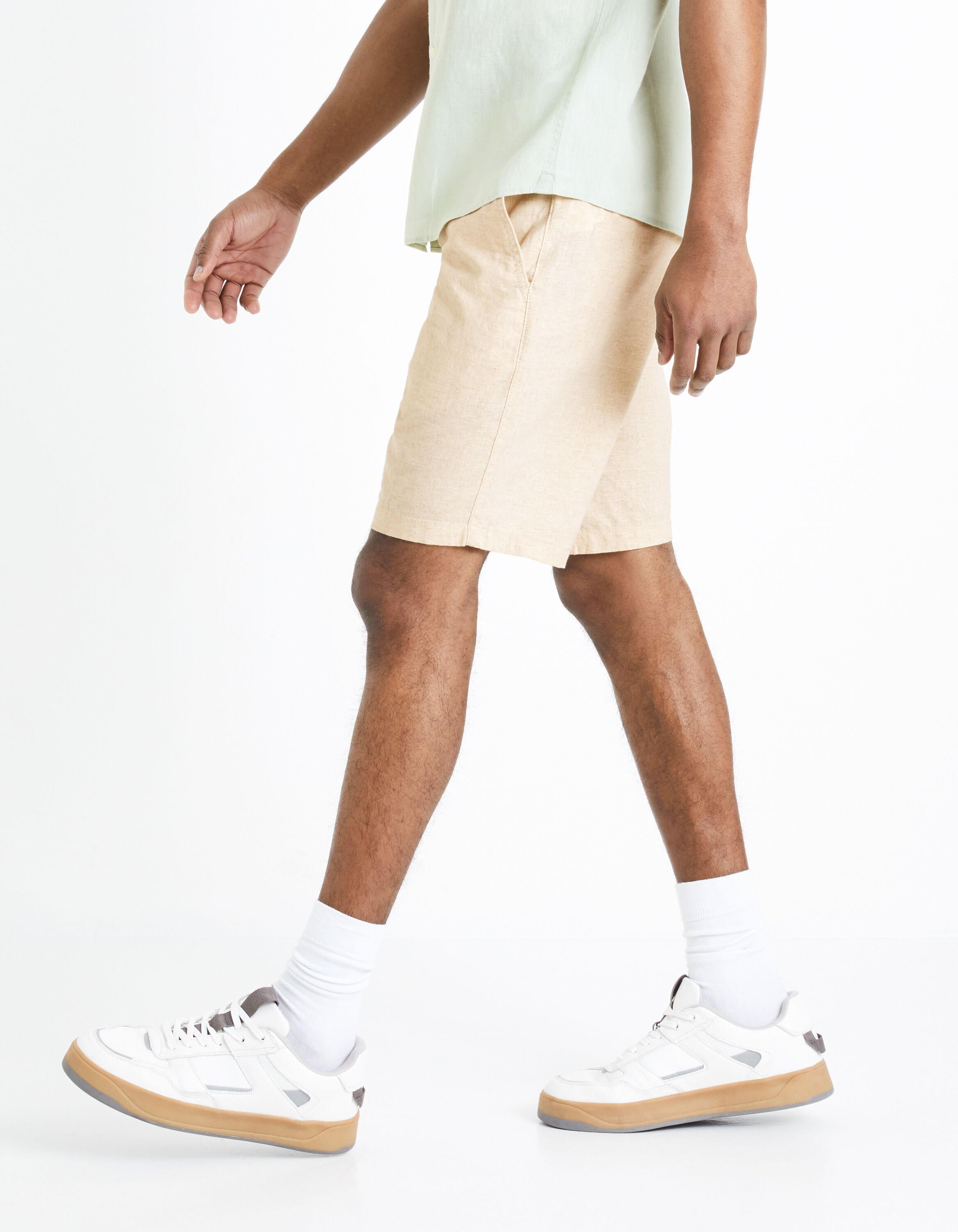 Linen Blend Shorts_DOLINCO_NATUREL_06