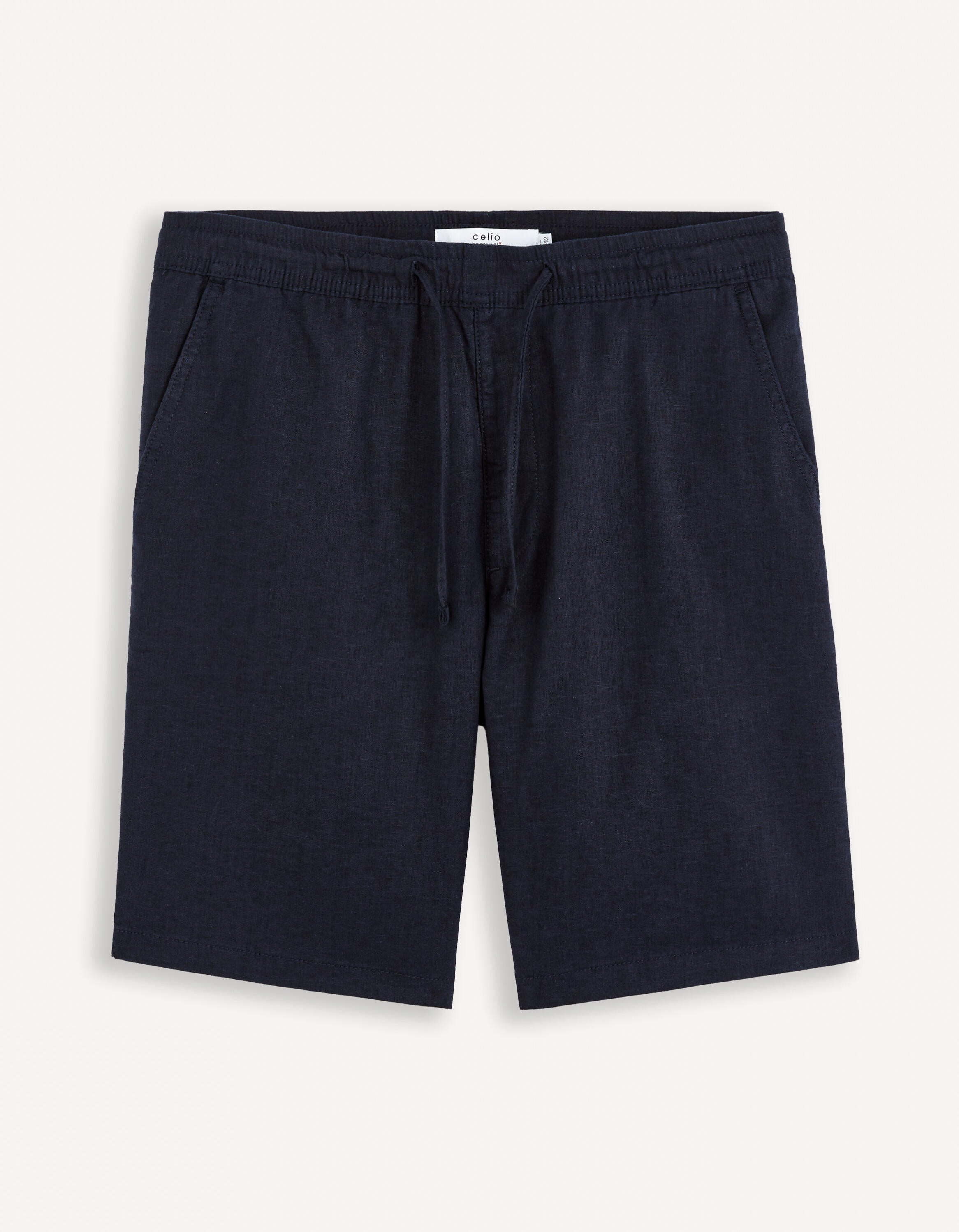 Linen Blend Shorts_DOLINCO_NAVY_02