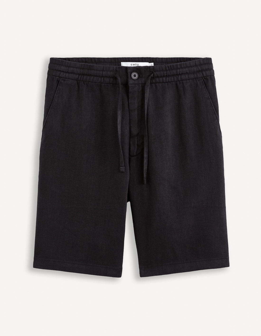100% Linen Bermuda Shorts_DOLINUSBM_BLACK_01