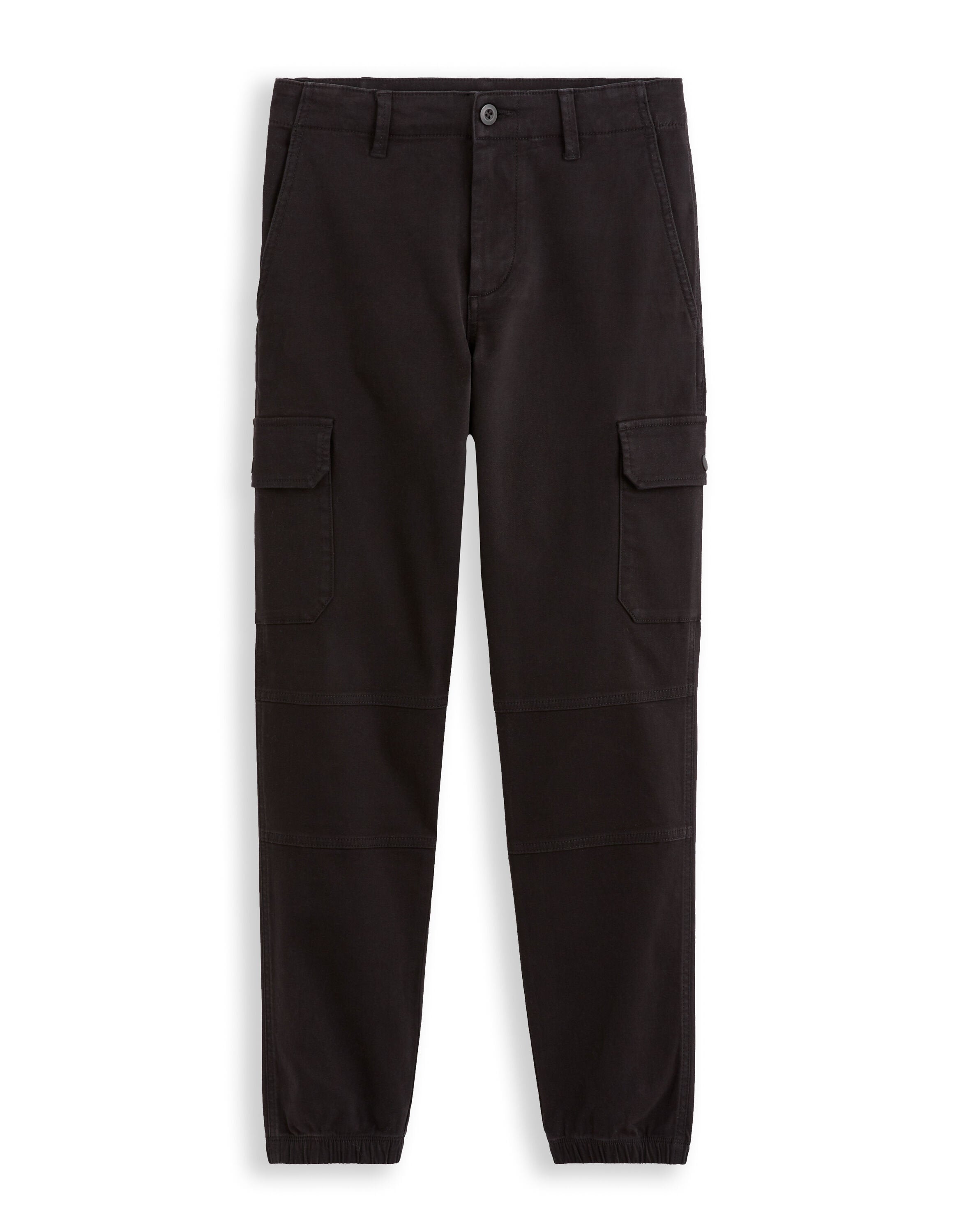 Slim Stretch Cotton Cargo Pants - Black_01