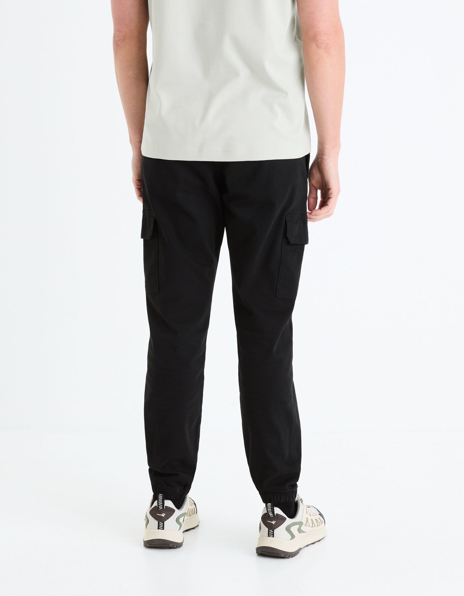 Slim Stretch Cotton Cargo Pants - Black_04