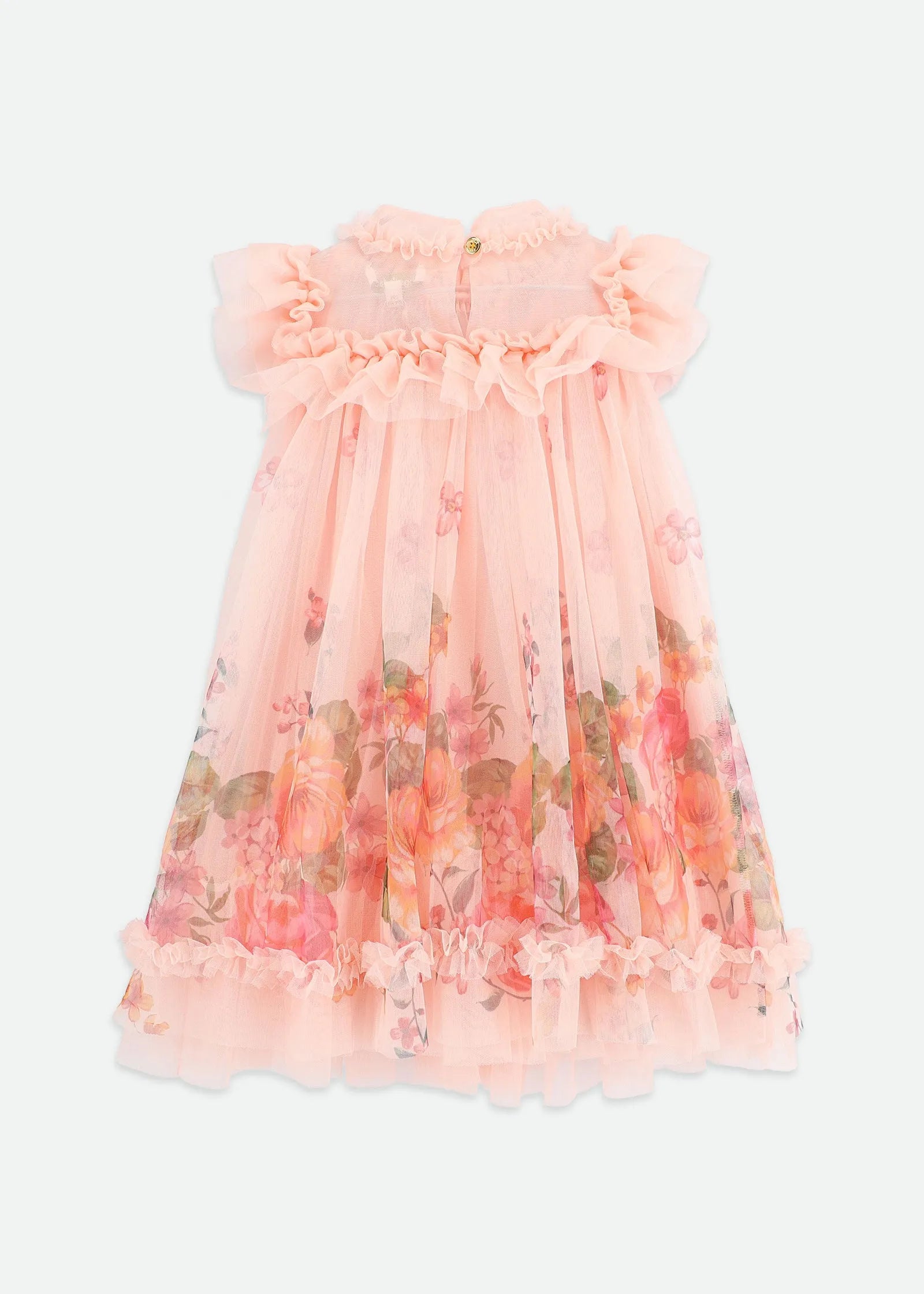 Angels Face 0 Girls Dominique Roses Dress Peach SKU: DOMINIQUE.BORDER_Peach Image 04