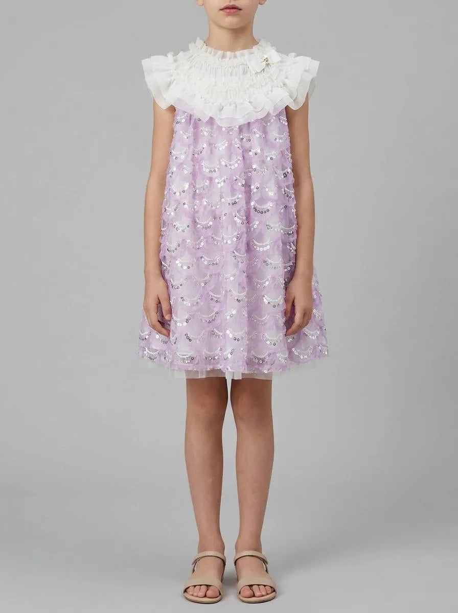 Angels Face 0 Girls Dominique Sequin Dress Lavender SKU: DOMINIQUE.SEQUIN_Lavender Image 00