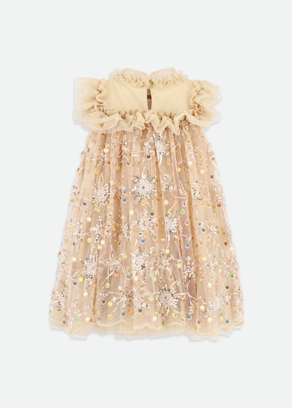 Angels Face 0 Girls Dominique Flower Sequin Dress Gold SKU: DOMINIQUE_Gold Image 05