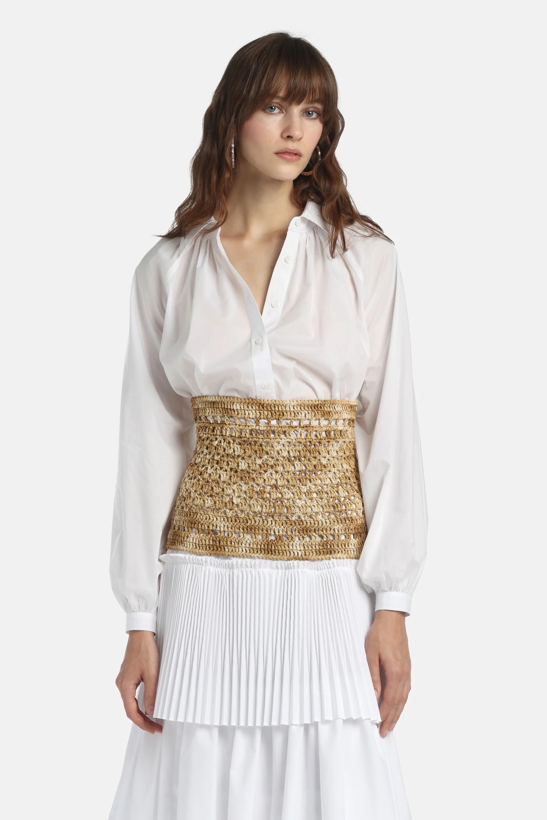 Luisa Spagnoli Grano Sfumato Women Domiziana - Raffia Bustier Belt SKU: DOMIZIANA_1197 Image 02