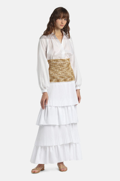 Luisa Spagnoli Grano Sfumato Women Domiziana - Raffia Bustier Belt SKU: DOMIZIANA_1197 Image 03
