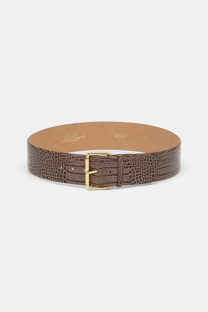 Luisa Spagnoli_Stampa Cocco Taupe/Oro_Dorada - Patent Leather Belt_DORADA_2707 0002_02