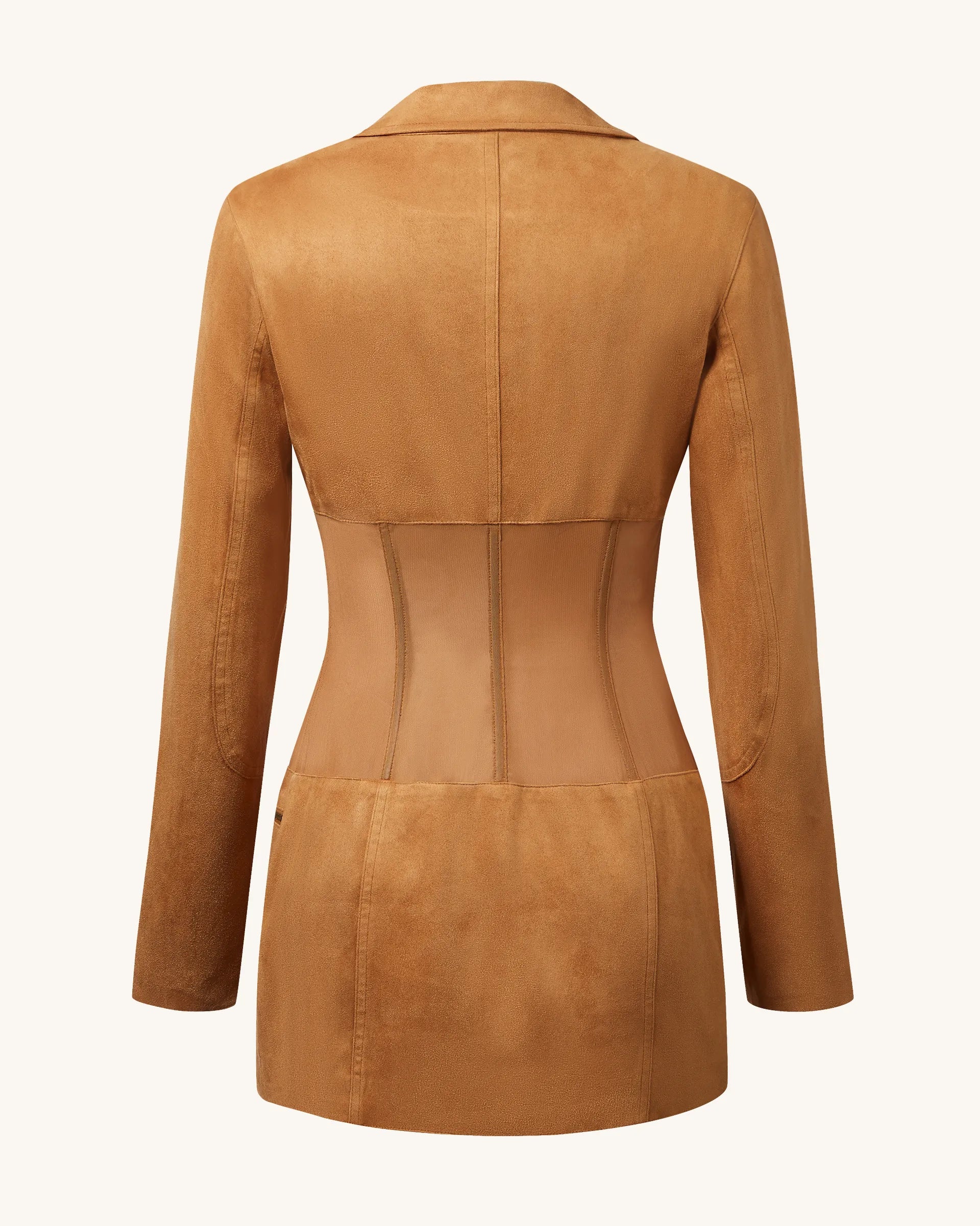 JW PEI_Camel_Faux Suede Corset Jacket Mini Dress_DS004-3_Camel_04