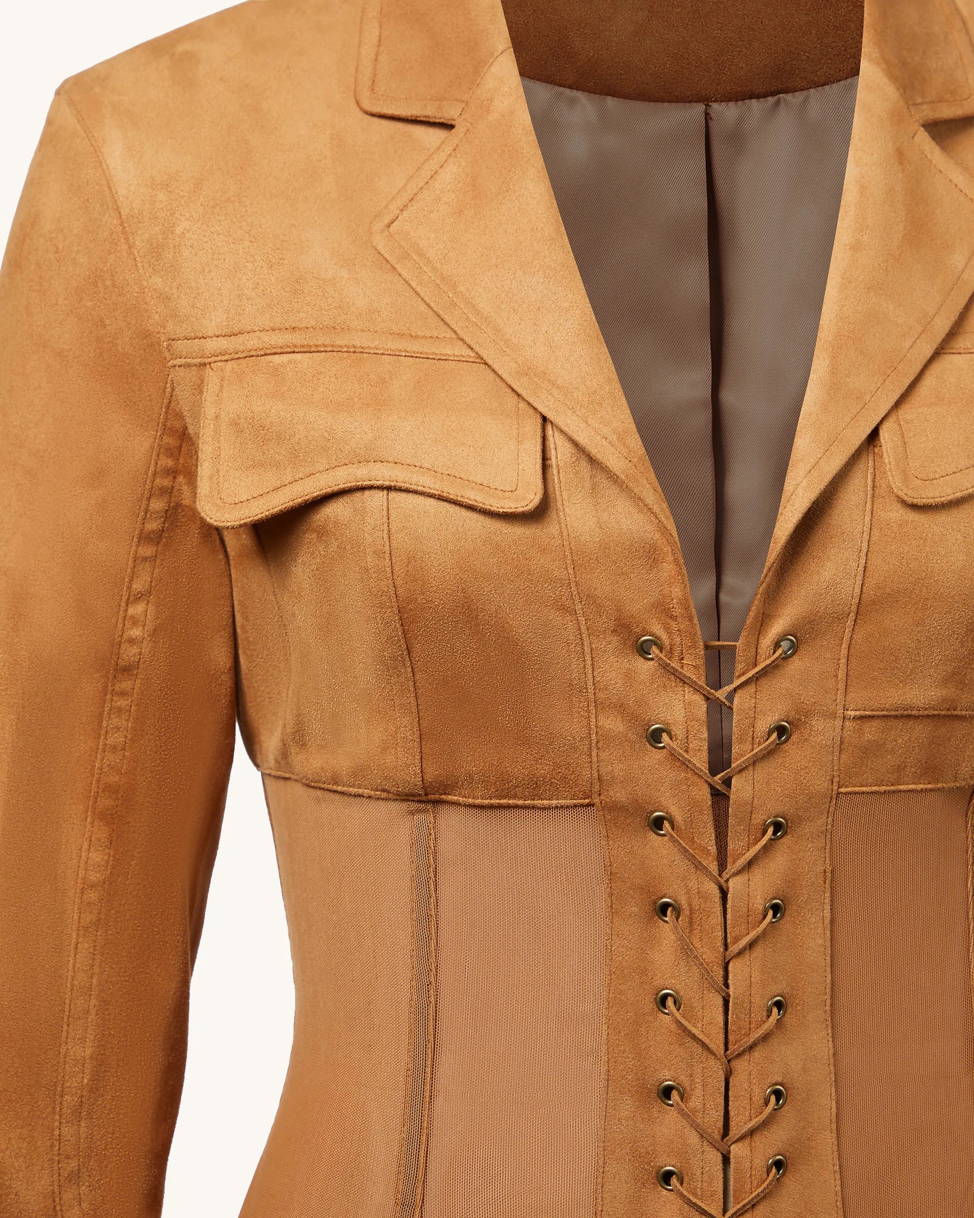 JW PEI_Camel_Faux Suede Corset Jacket Mini Dress_DS004-3_Camel_05