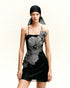 JW PEI Black/Silver Women Orchid AppliquŽ Mini Dress  SKU: DS1088-1_Black/Silver Image 01