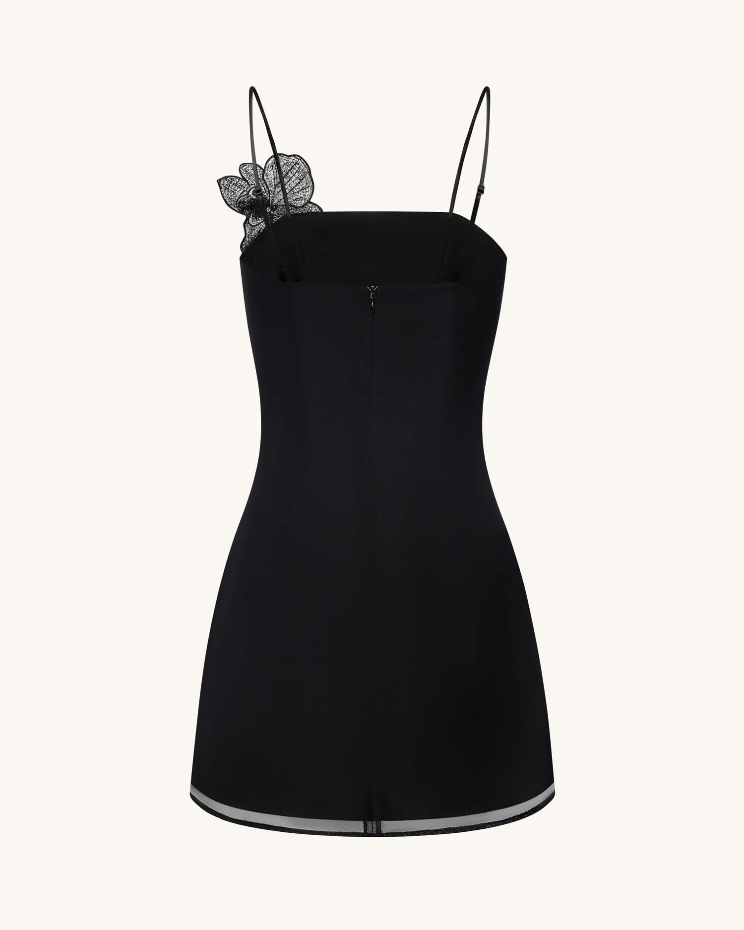 JW PEI Black/Silver Women Orchid AppliquŽ Mini Dress  SKU: DS1088-1_Black/Silver Image 04