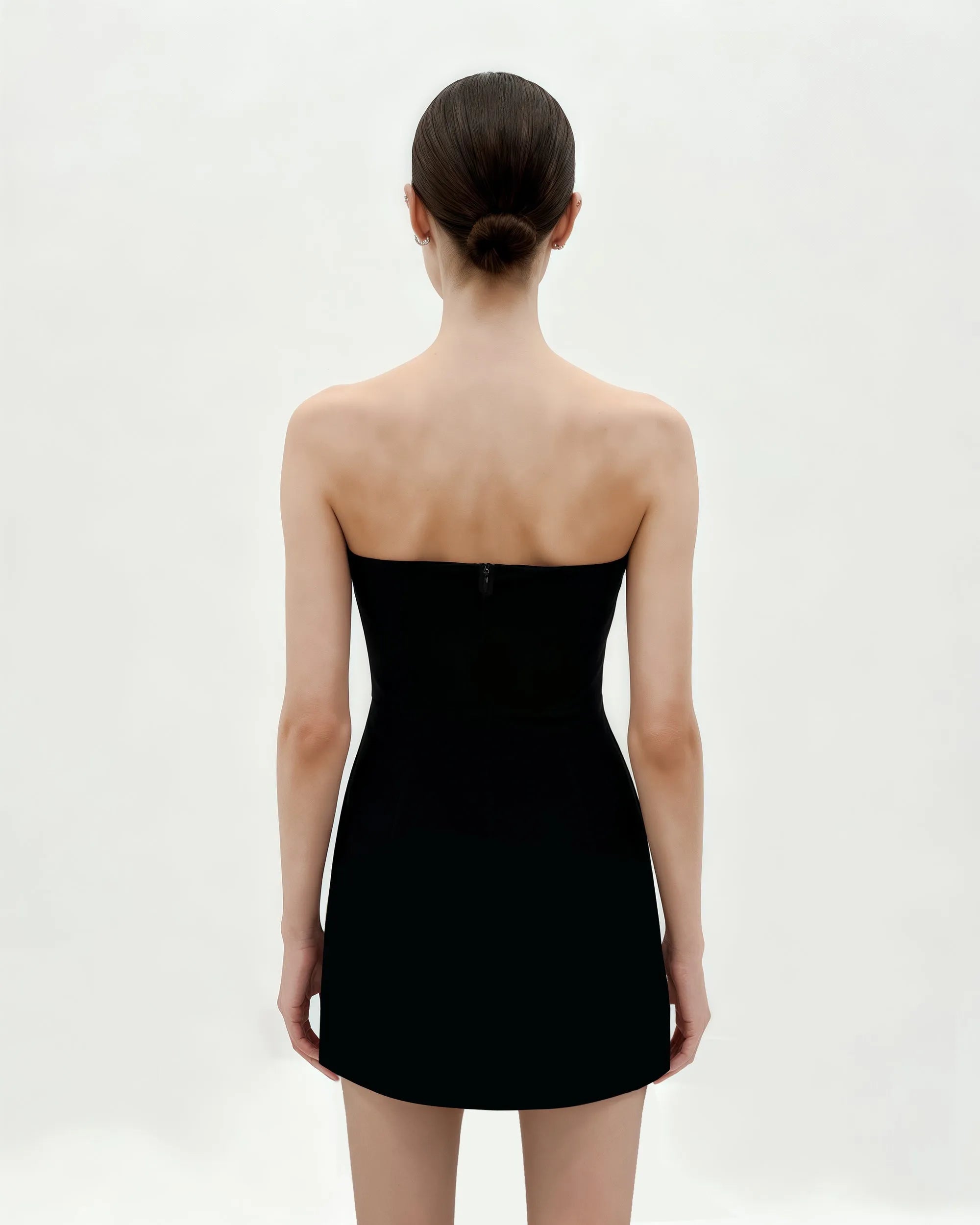 JW PEI_Black_Tulip AppliquŽ Strapless Dress_DS1424-1_Black_03