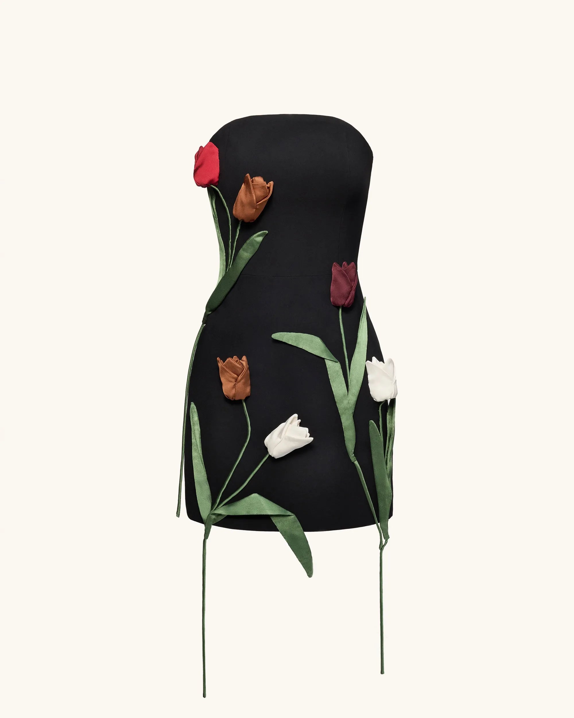 JW PEI_Black_Tulip AppliquŽ Strapless Dress_DS1424-1_Black_04