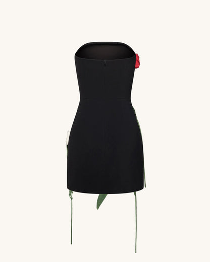 JW PEI_Black_Tulip AppliquŽ Strapless Dress_DS1424-1_Black_06