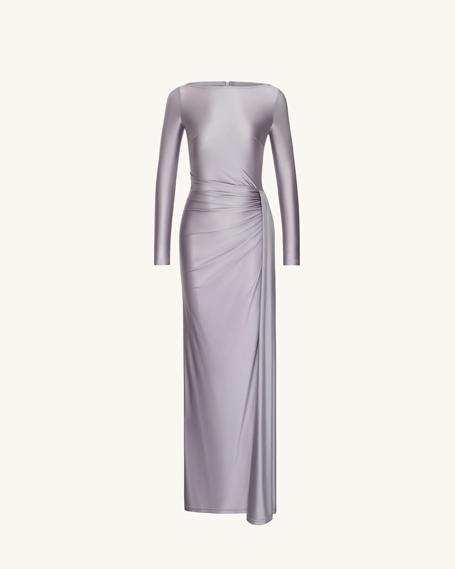 JW PEI_Silver_Amara Metallic Ruched Dress_DS289-9_Silver_03