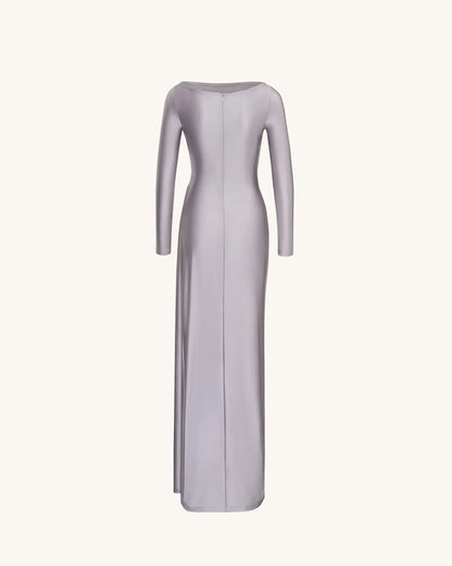JW PEI_Silver_Amara Metallic Ruched Dress_DS289-9_Silver_04