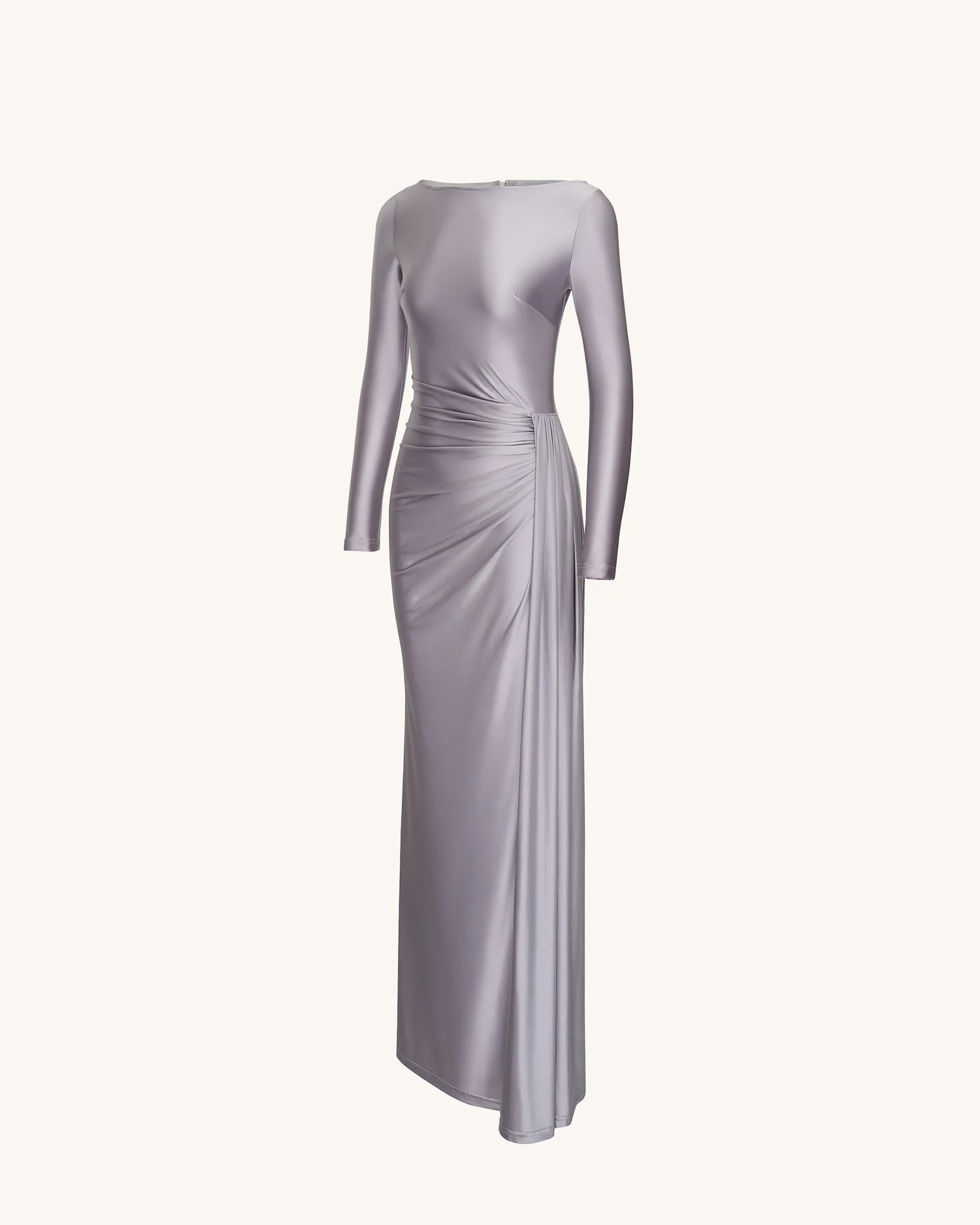 JW PEI_Silver_Amara Metallic Ruched Dress_DS289-9_Silver_05
