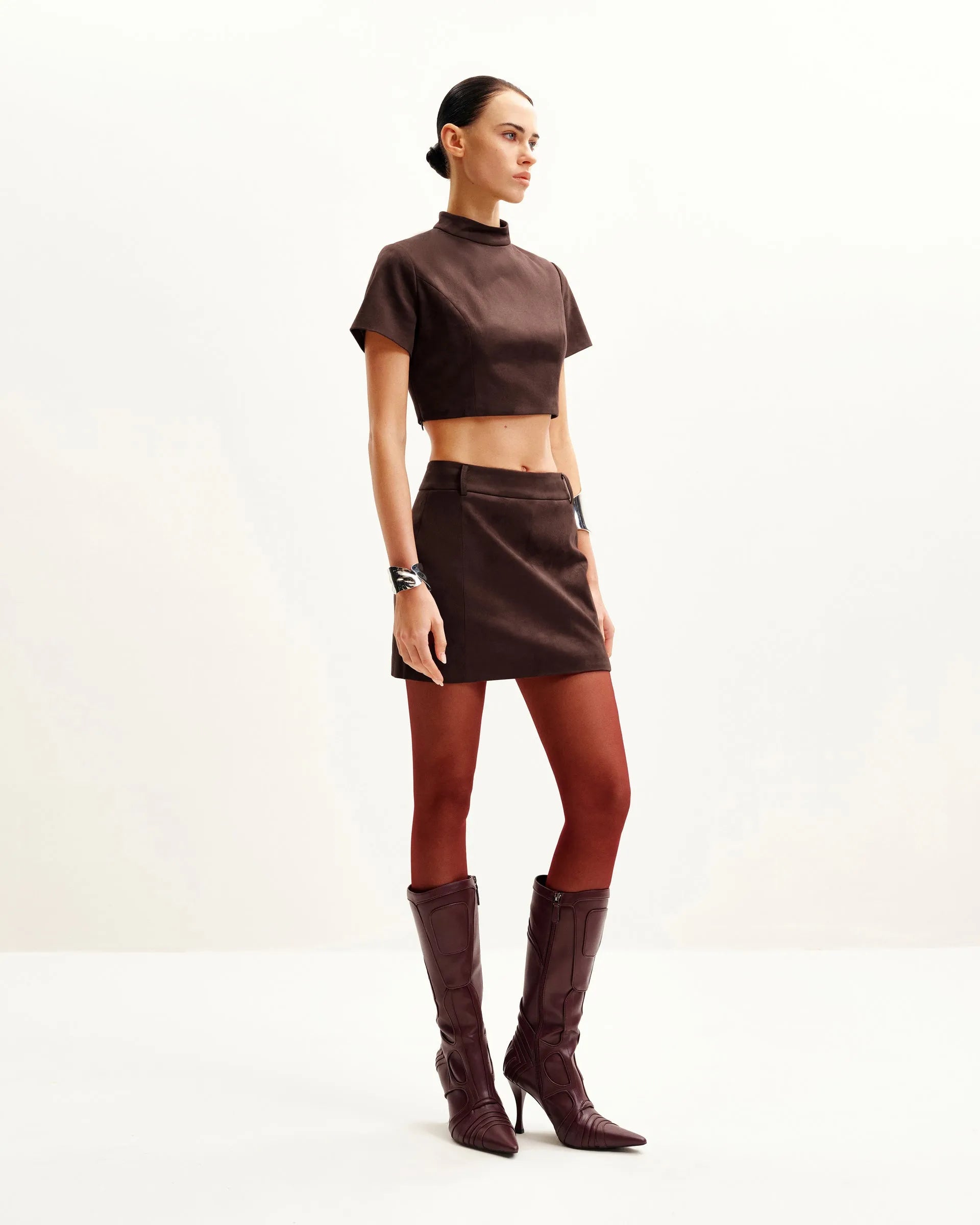 JW PEI_Chocolate Brown_Grace Crop Top And Mini Skirt Set_DZ032-3_Chocolate Brown_08