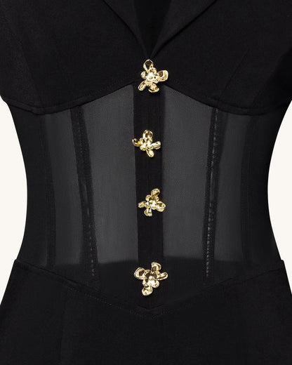 JW PEI_Black_Sheer Boned Corset Waist Blazer Maxi Dress_DZ083-1_Black_05