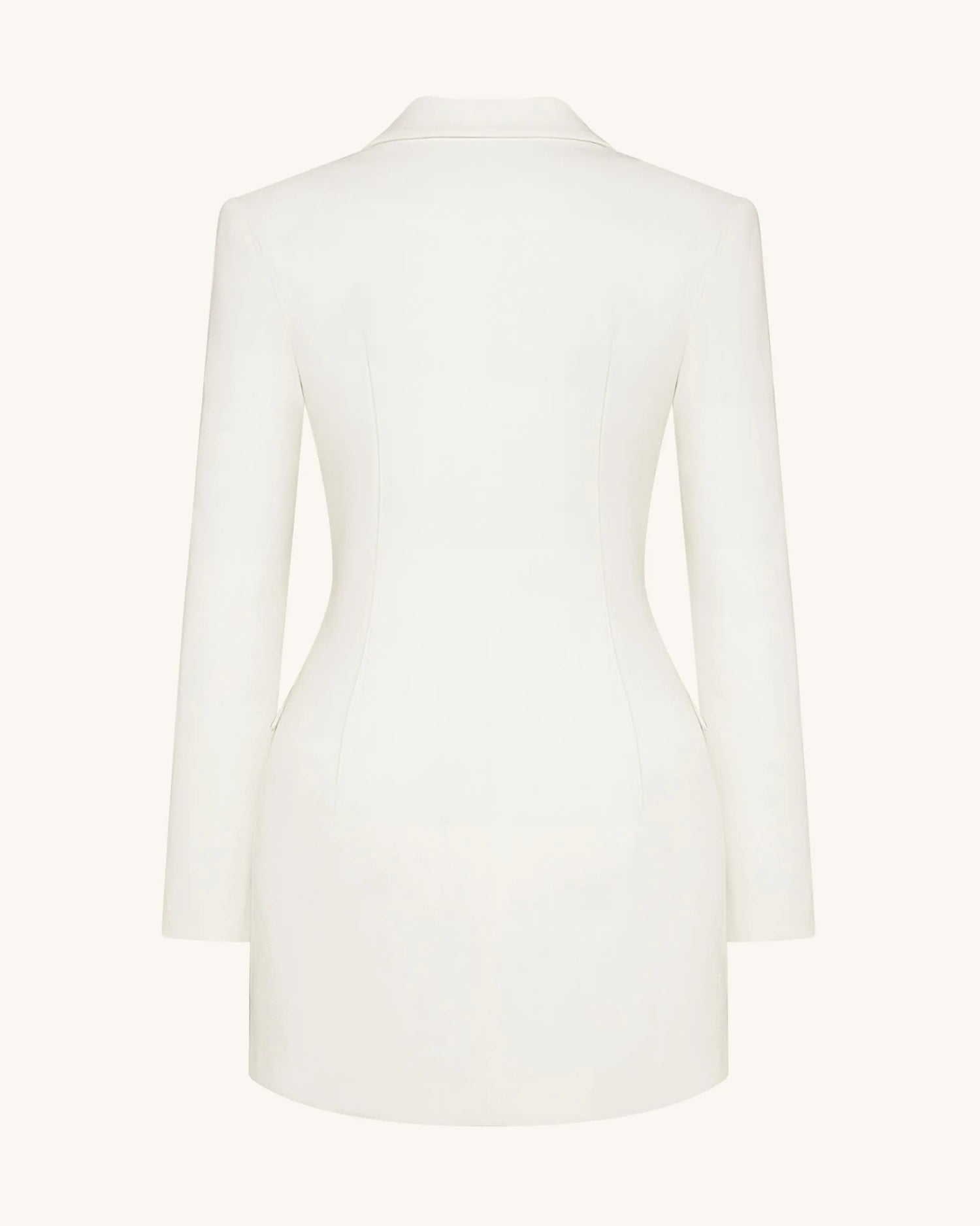 JW PEI_White_Gold Button Fitted Blazer Dress Ð White_DZ084-2_White_04