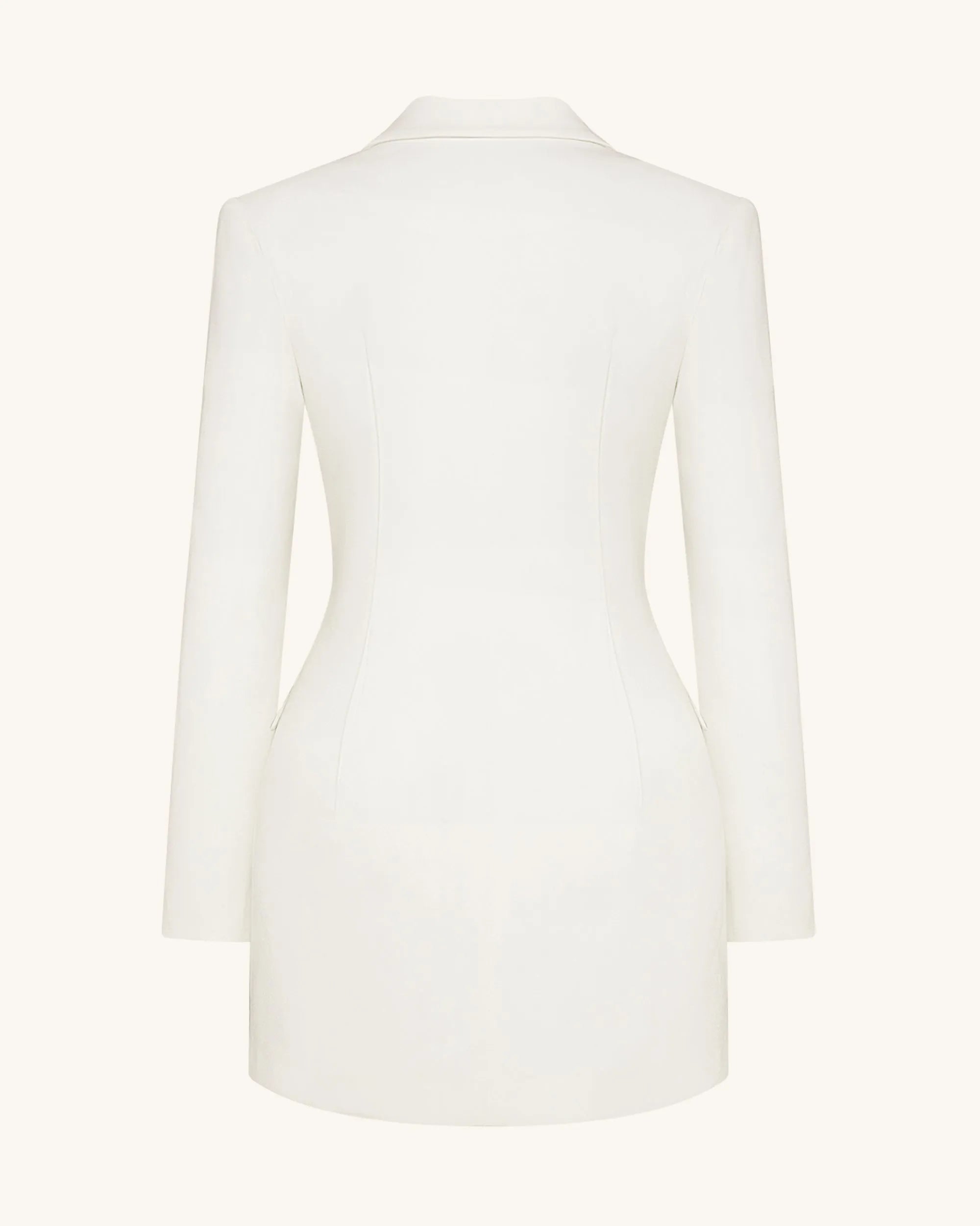 JW PEI_White_Gold Button Fitted Blazer Dress Ð White_DZ084-2_White_04