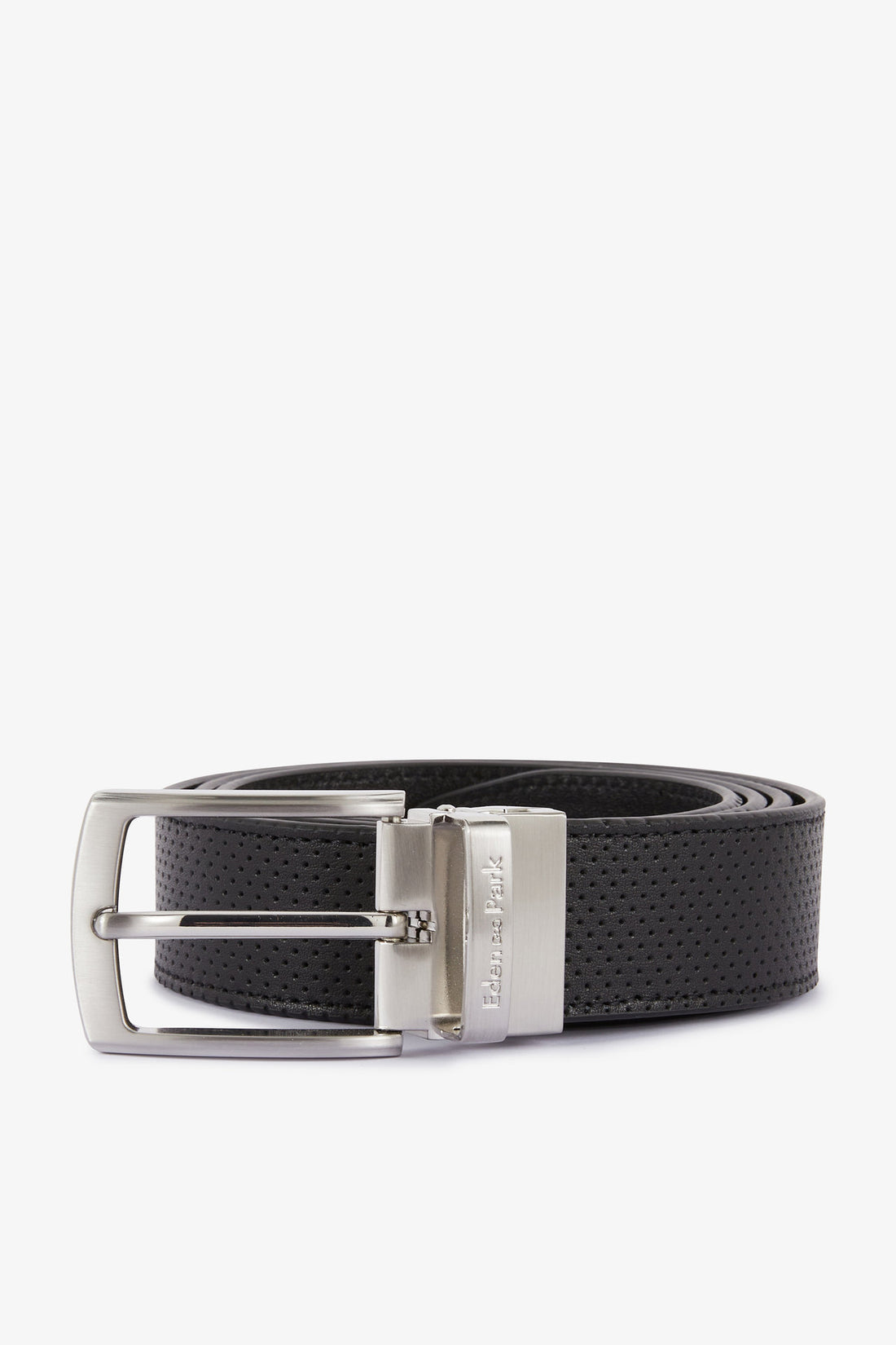 Black Leather Belt With 2 Metal Buckles_E24ACTPK0001_NO_01