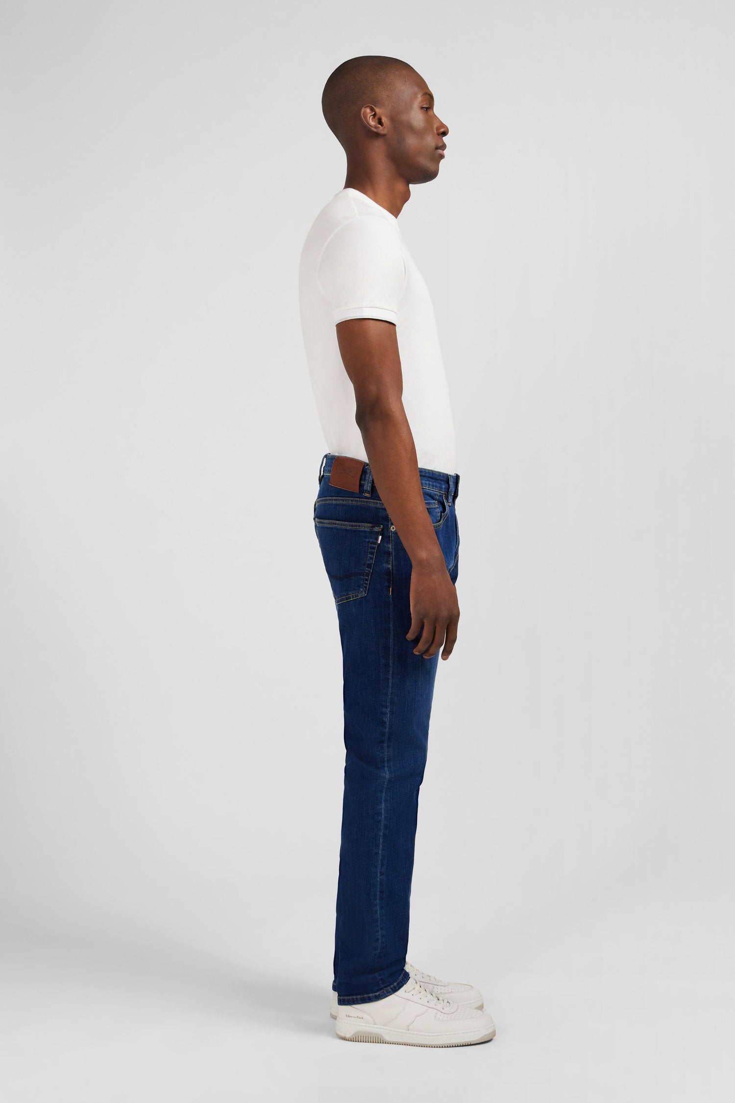 Raw Denim Stretch Cotton Jeans In Regular Fit_E24BAS5P0015_BLF1_04