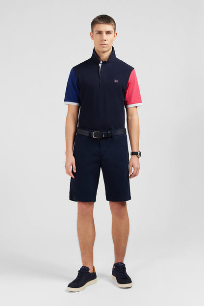 Plain Navy Blue Bermuda Shorts_E24BASBE0002_BLF_01