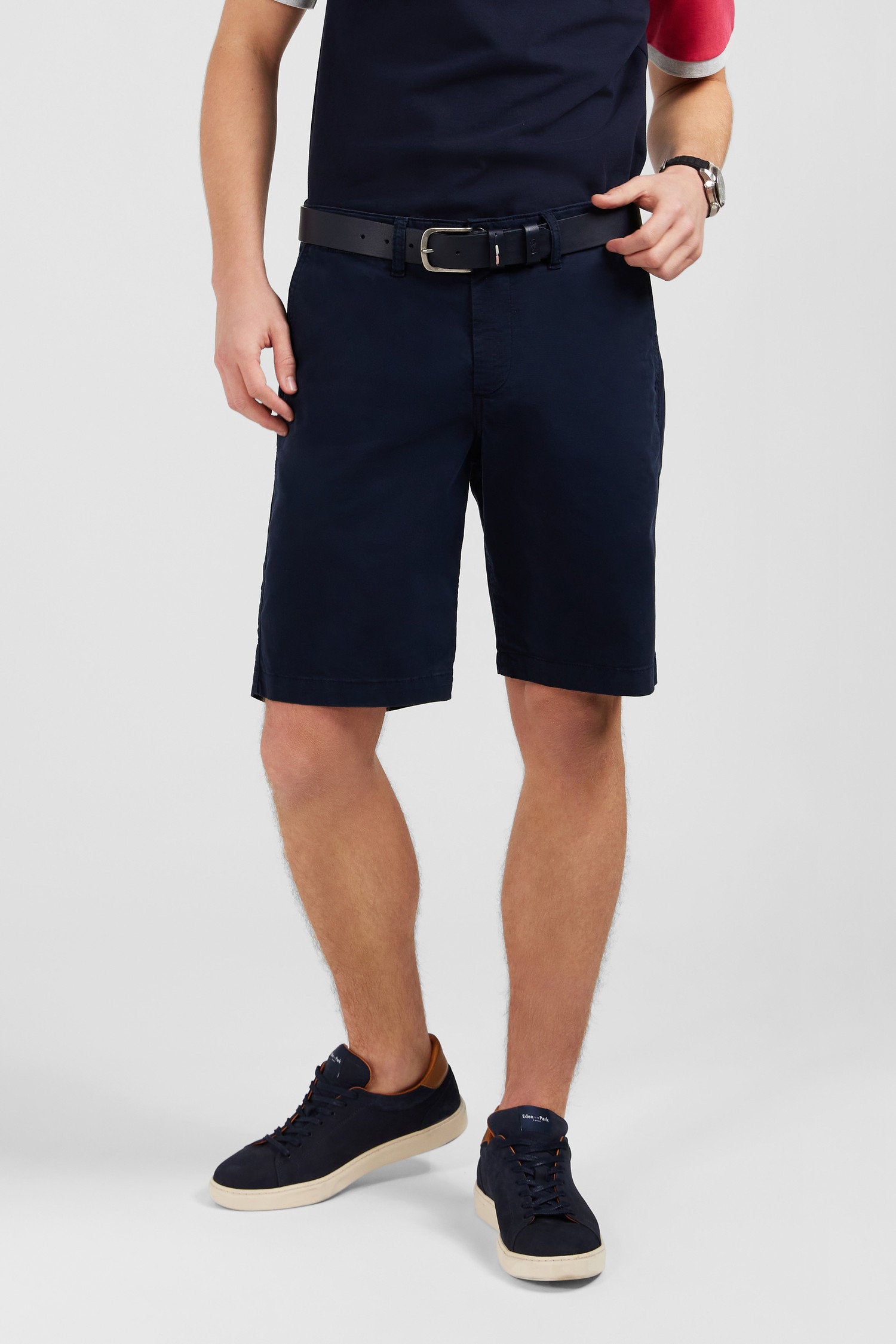 Plain Navy Blue Bermuda Shorts_E24BASBE0002_BLF_02