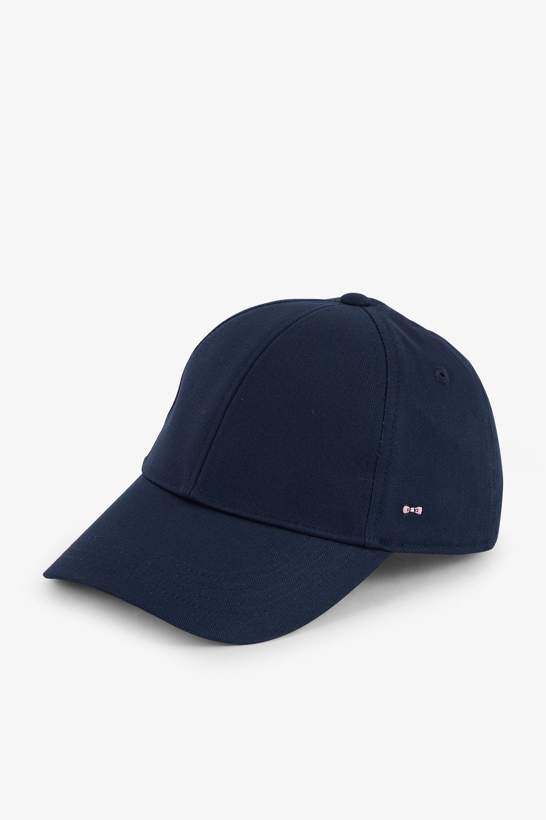 Navy Blue Cotton Canvas Cap With Bow Tie Embroidery_E24CHACA0001_BLF1_01