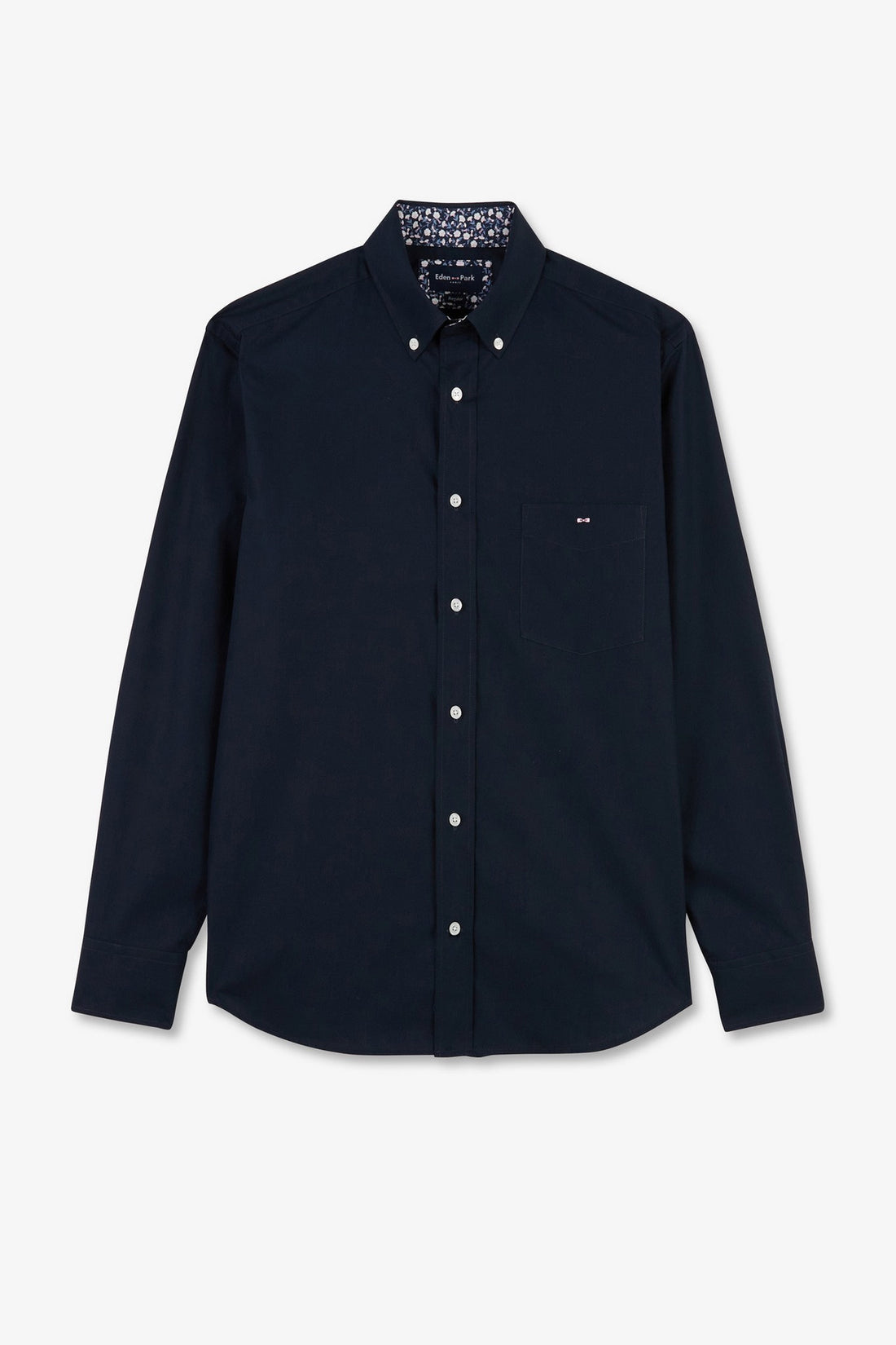 Navy Blue Shirt With Floral Detail_E24CHECL0002_BLF_02