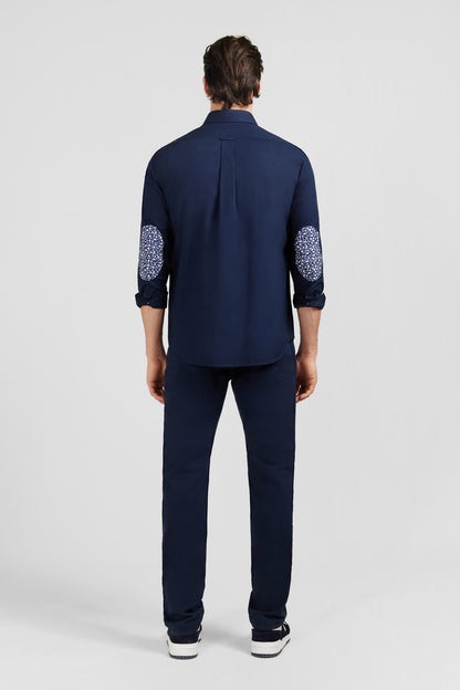 Navy Blue Shirt With Floral Detail_E24CHECL0002_BLF_04