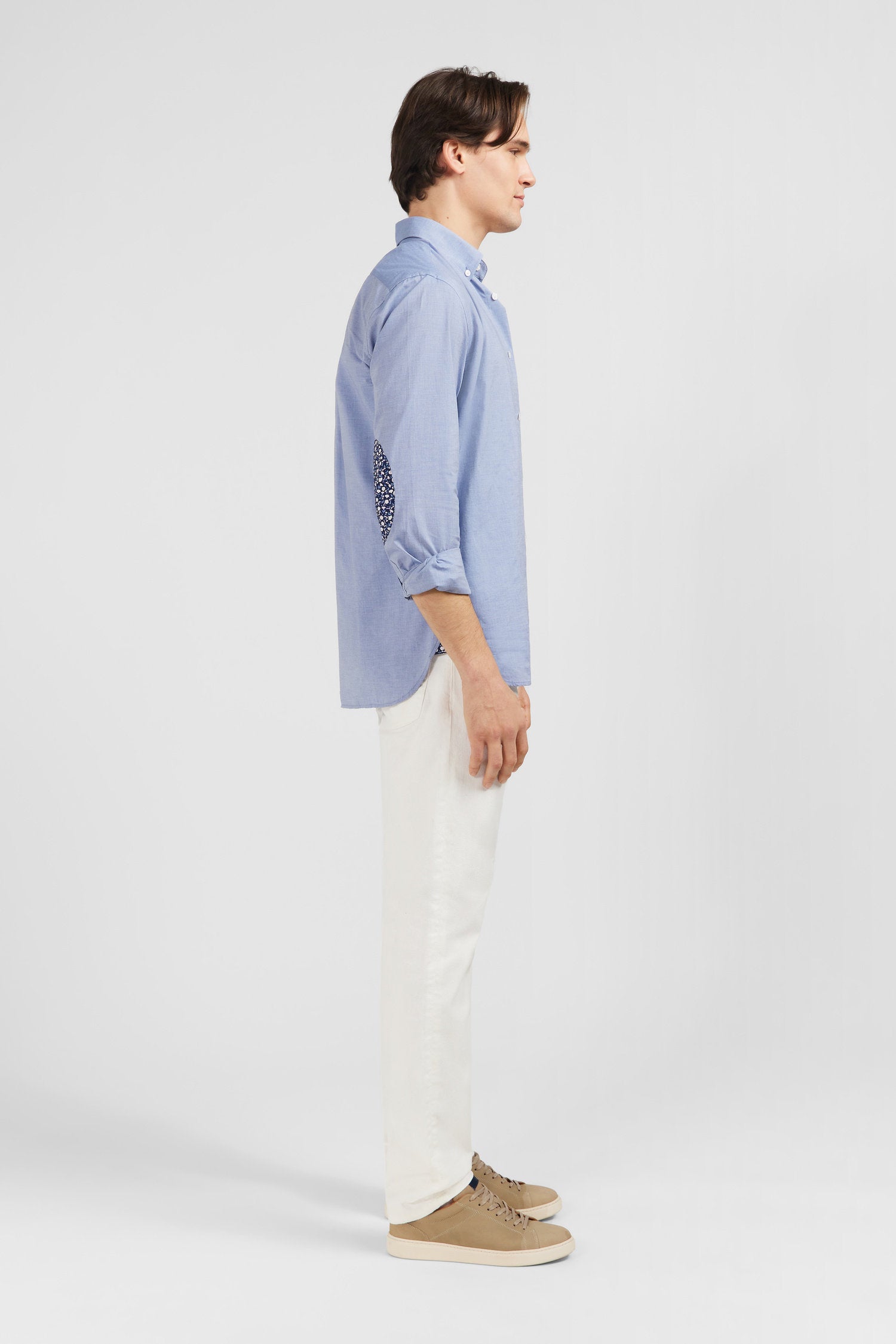Plain Sky Blue Cotton Shirt In Regular Fit_E24CHECL0003_BLM12_04