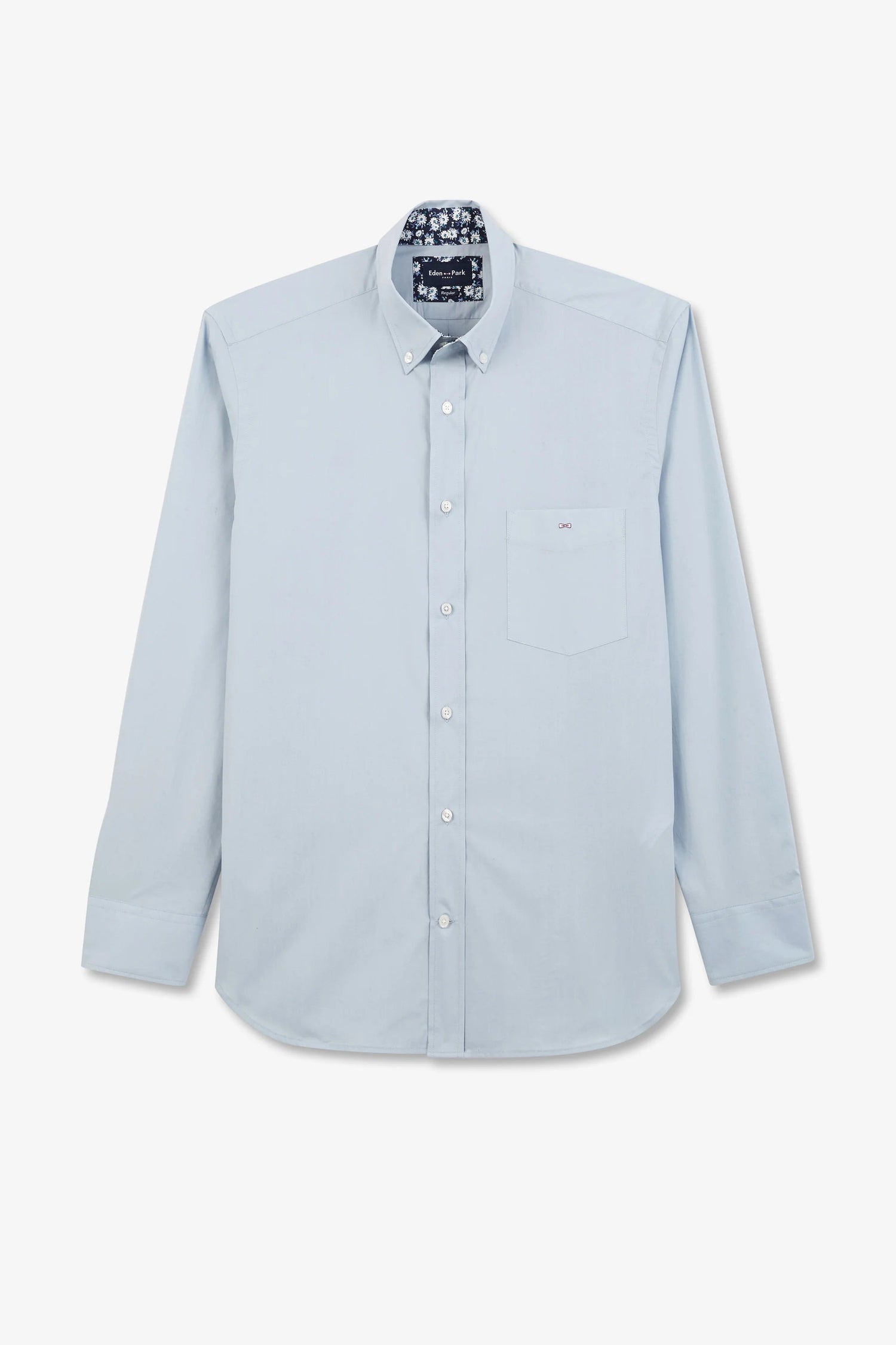 Light Blue Shirt With Floral Elbow Patches_E24CHECL0004_BLC6_01