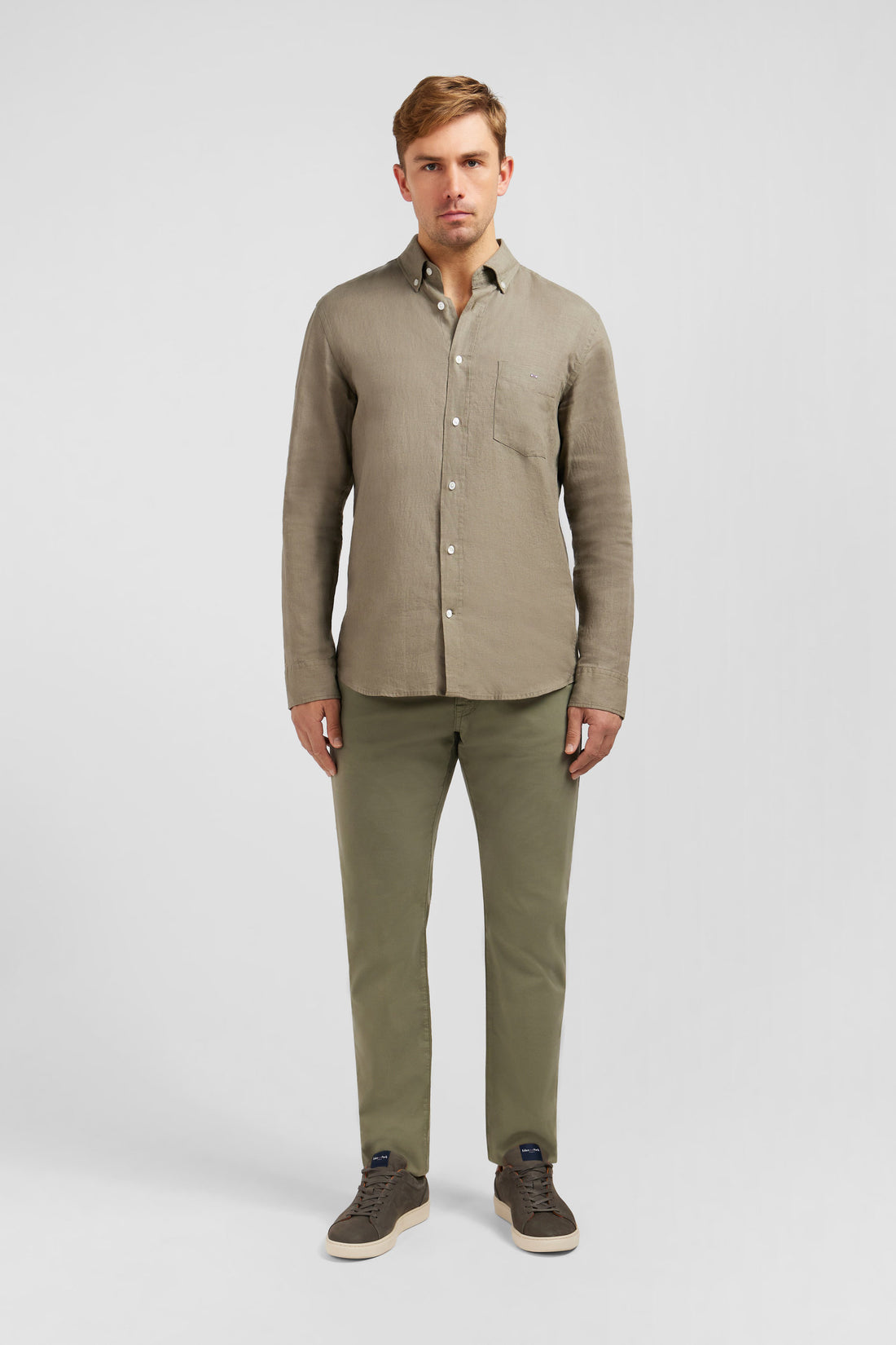 Plain Khaki Linen Shirt_E24CHECL0005_BEF3_01
