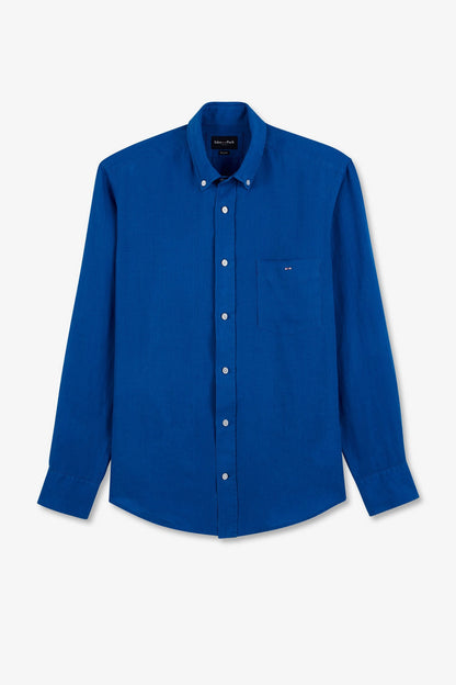 Plain Blue Linen Shirt_E24CHECL0005_BLV10_02