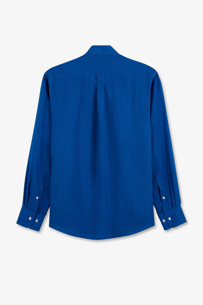 Plain Blue Linen Shirt_E24CHECL0005_BLV10_05