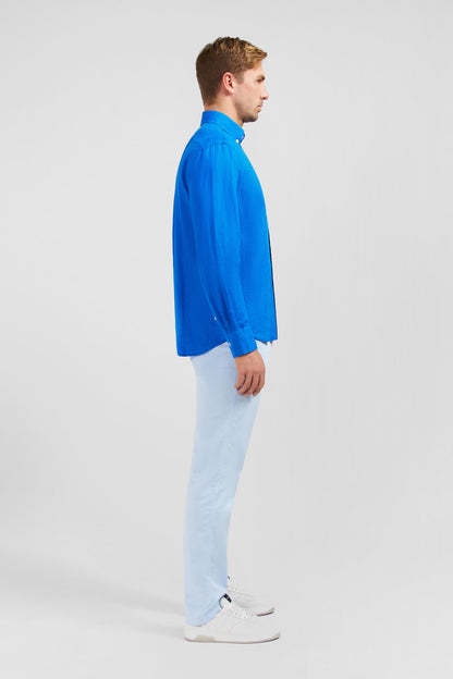 Plain Blue Linen Shirt_E24CHECL0005_BLV10_07