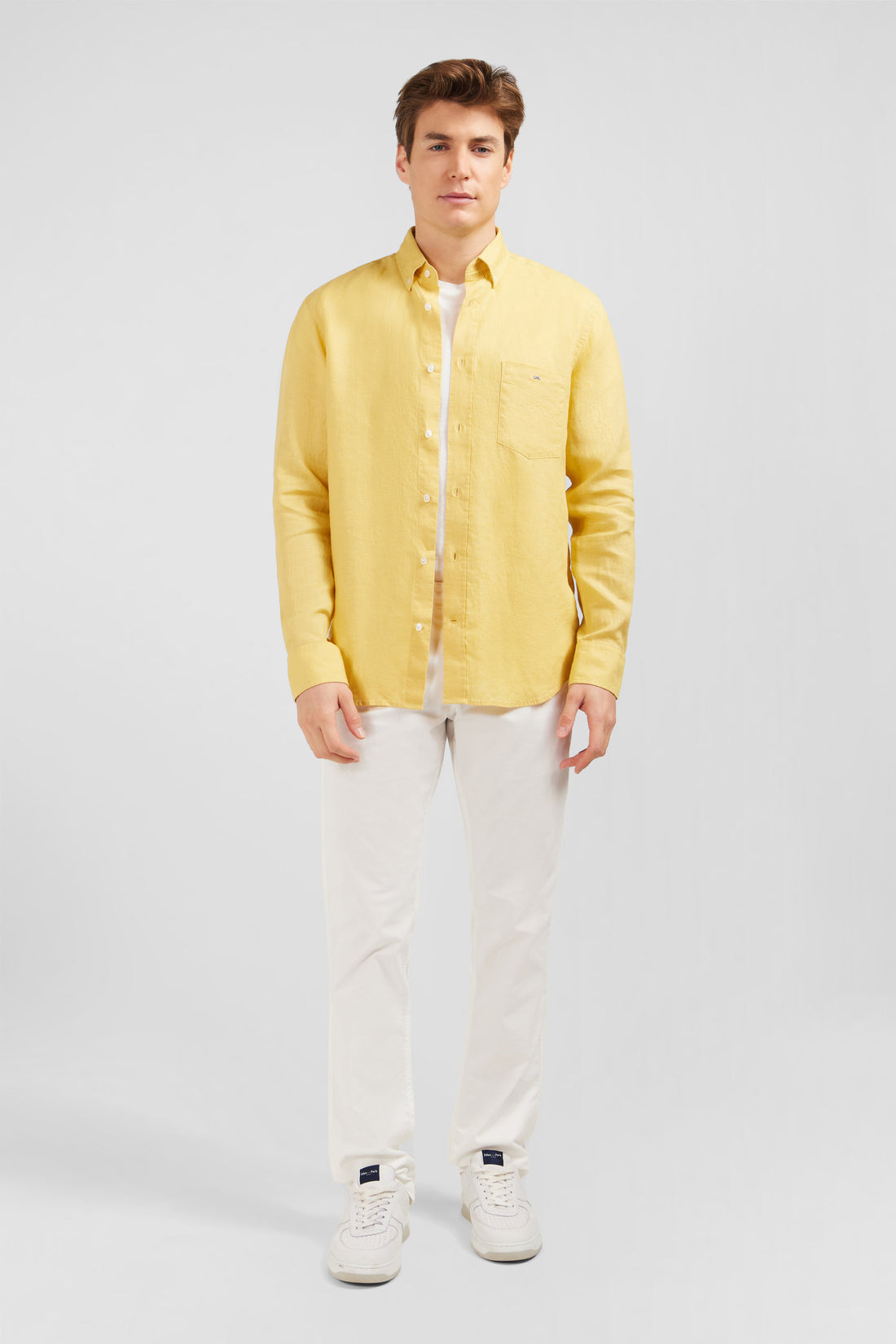 Plain Yellow Linen Shirt_E24Checl0005_Jac9_01