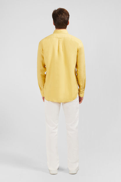Plain Yellow Linen Shirt_E24Checl0005_Jac9_03